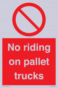 No riding on pallet trucks